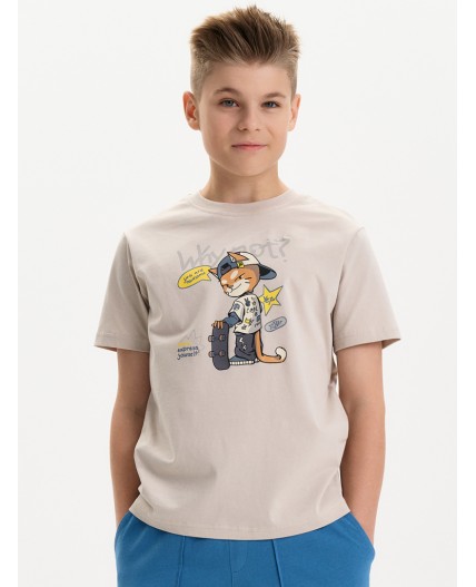 Футболка для мальчиков Светло-серый(53)