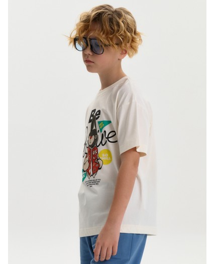 Футболка для мальчиков Молочный(28)