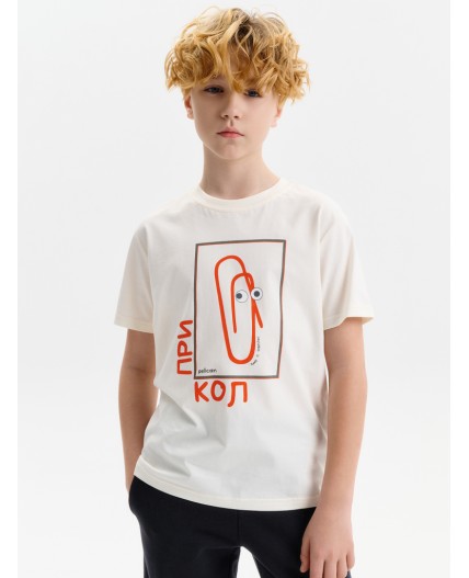 Футболка для мальчиков Молочный(28)