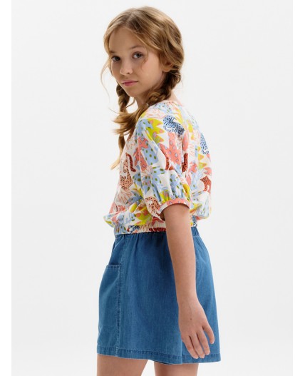 Футболка-топ для девочек Персиковый(33)