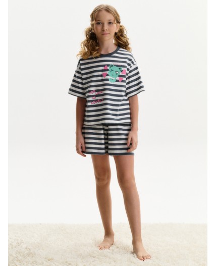 Пижама для девочек Серый(40)