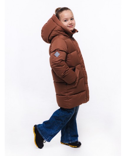 Полупальто «Настя» с сумкой Кофе