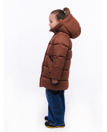 Полупальто «Настя» с сумкой Кофе