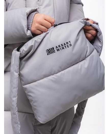 Полупальто «Настя» с сумкой Туман