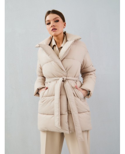 Пуховик женский бежевый