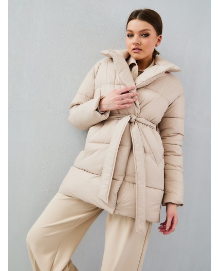 Пуховик женский бежевый