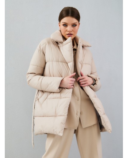 Пуховик женский бежевый