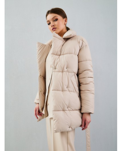 Пуховик женский бежевый