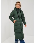 Пуховик женский темно-зеленый