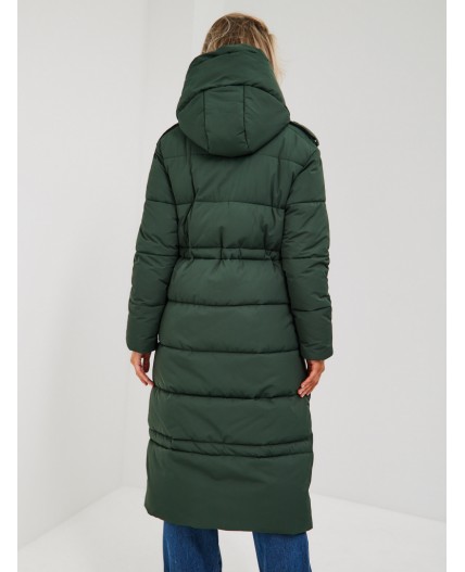 Пуховик женский темно-зеленый