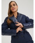 Пуховик женский темно-синий
