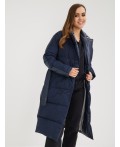 Пуховик женский темно-синий