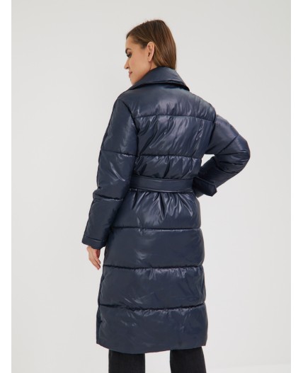 Пуховик женский темно-синий