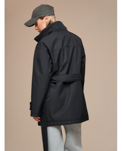 Плащ утепленный черный