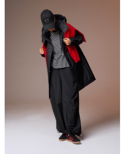 Плащ женский утепленный черный