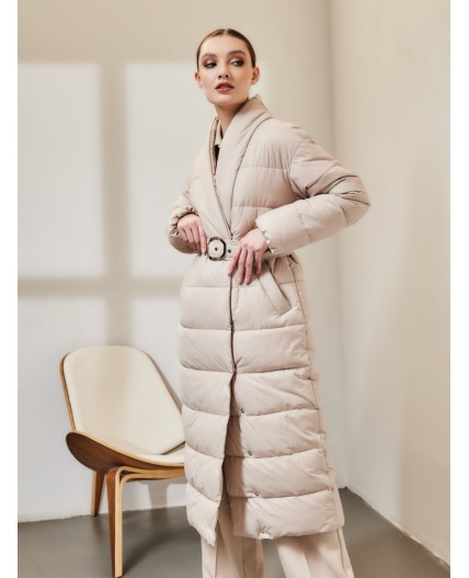 Пуховик женский коричневый