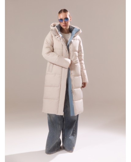 Пуховик женский светло-бежевый
