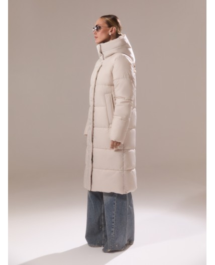 Пуховик женский светло-бежевый