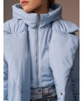 Пуховик женский серо-голубой