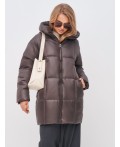 Пуховик женский коричневый