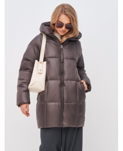 Пуховик женский коричневый