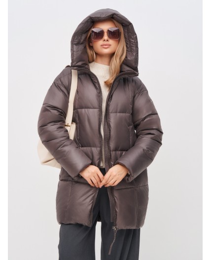 Пуховик женский коричневый