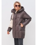 Пуховик женский коричневый