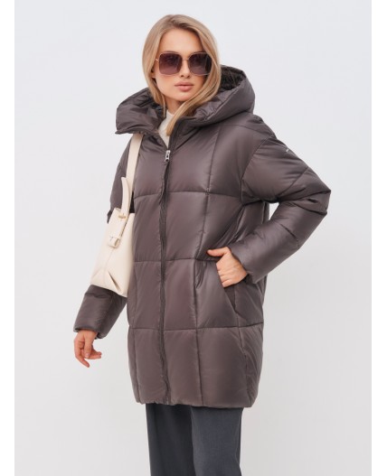 Пуховик женский коричневый