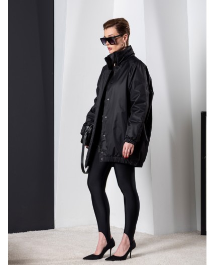 Плащ утепленный черный