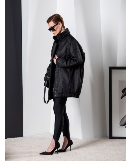 Плащ утепленный черный