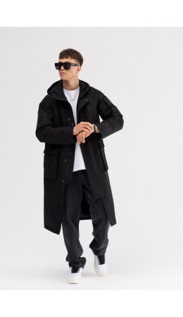Плащ мужской черный