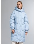 Пуховик женский серо-голубой
