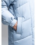 Пуховик женский серо-голубой
