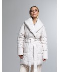 Пуховик женский светло-бежевый