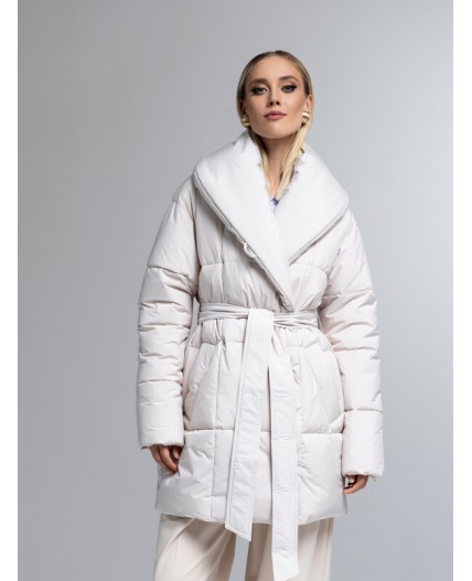 Пуховик женский светло-бежевый