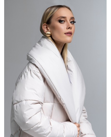 Пуховик женский светло-бежевый