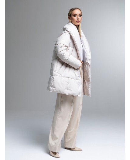 Пуховик женский светло-бежевый
