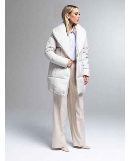 Пуховик женский светло-бежевый