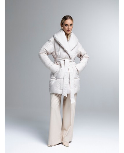 Пуховик женский светло-бежевый