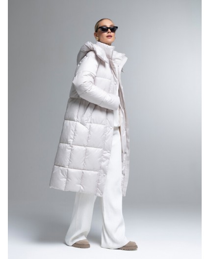 Пуховик женский бежевый