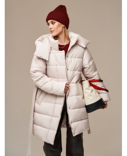 Пуховик женский светло-бежевый