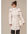 Пуховик женский светло-бежевый