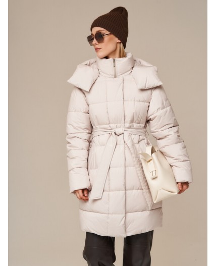 Пуховик женский светло-бежевый