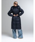 Пуховик женский темно-синий