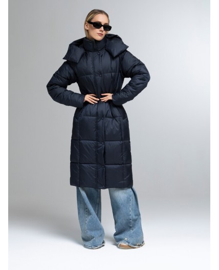 Пуховик женский темно-синий