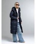 Пуховик женский темно-синий