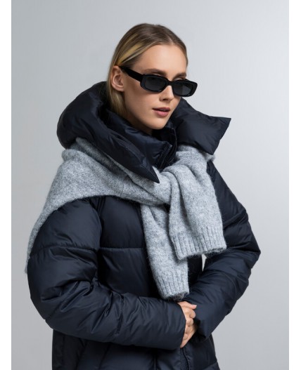 Пуховик женский темно-синий