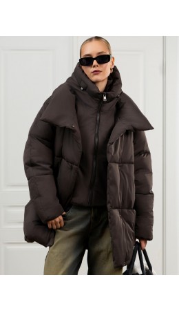 Пуховик женский коричневый