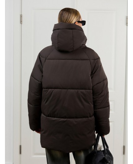 Пуховик женский коричневый