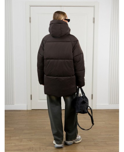 Пуховик женский коричневый